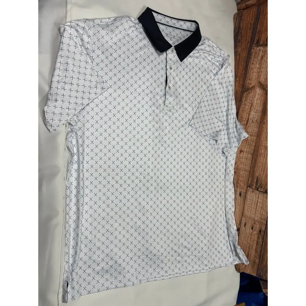 Michel Rouen Performance Polo Size 2Xl White Golf Club Print